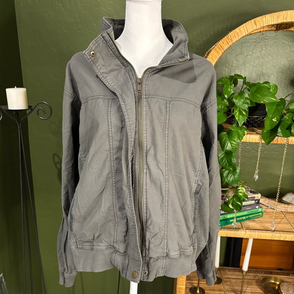 Sonoma Army Green Zip Up Bomber Jacket
